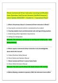 Illinois Commercial Driver Instructor Licensing Certification&NewLine;Exam Questions And Correct Answers &lpar;Verified Answers&rpar; &vert;&NewLine;Latest Update 2026&sol;2027 &vert; Graded A&plus; &vert; Guaranteed Pass&excl;&excl;&NewLine;