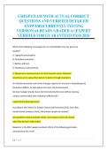 CHESP EXAM WITH ACTUAL CORRECT &NewLine;QUESTIONS AND VERIFIED DETAILED &NewLine;ANSWERS&vert;CURRENTLY TESTING &NewLine;VERSION&vert;ALREADY GRADED A&plus;&vert;EXPERT &NewLine;VERIFIED FOR GUARANTEED PASS 2026 