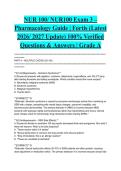 NUR 100&sol; NUR100 Exam 3 &ndash; Pharmacology Guide &vert; Fortis &lpar;Latest 2026&sol; 2027 Update&rpar; 100&percnt; Verified Questions & Answers &vert; Grade A