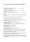 PHIL 100 FINAL EXAM QUESTIONS AND ANSWERS