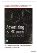 Test Bank &ndash; Advertising & IMC&colon; Principles and Practice &lpar;11th Edition&rpar;&NewLine;Moriarty&comma; Mitchell&comma; Wood & Wells &vert; Complete Coverage &vert; Exam-Ready &vert; Rated A&plus;