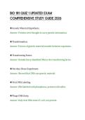 BIO 181 QUIZ 1 UPDATED EXAM &NewLine;COMPREHENSIVE STUDY GUIDE 2026