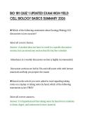 BIO 181 QUIZ 1 UPDATED EXAM HIGH-YIELD &NewLine;CELL BIOLOGY BASICS SUMMARY 2026