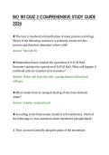 BIO 181 QUIZ 2 COMPREHENSIVE STUDY GUIDE &NewLine;2026