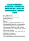 NUR 100&sol; NUR100 HESI&ndash; Pharmacology &vert; Fortis &lpar;Latest 2026&sol; 2027 Updates STUDY BUNDLE PACKAGE WITH COMPLETE SOLUTIONS&rpar; 100&percnt; Verified Questions & Answers &vert; Grade A