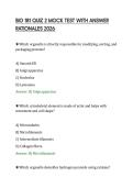 BIO 181 QUIZ 2 MOCK TEST WITH ANSWER &NewLine;RATIONALES 2026