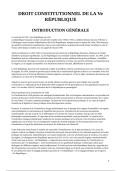 DROIT CONSTITUTIONNEL DE LA Ve R&Eacute;PUBLIQUE &lpar;L1&rpar;