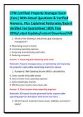 CPM Certified Property Manager Exam&NewLine;&lpar;Core&rpar; With Actual Questions & Verified&NewLine;Answers&comma; Plus Explained Rationales&sol;Expert&NewLine;Verified For Guaranteed 100&percnt; Pass&NewLine;2026&sol;Latest Update&sol;Instant Download Pdf