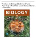 Test Bank Biology&colon; Life On Earth With Physiology 12th Edition - Gerald Audesirk Latest Edition 2026