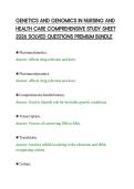 GENETICS AND GENOMICS IN NURSING AND&NewLine;HEALTH CARE COMPREHENSIVE STUDY SHEET&NewLine;2026 SOLVED QUESTIONS PREMIUM BUNDLE