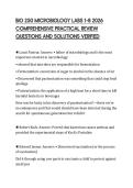 BIO 250 MICROBIOLOGY LABS 1&ndash;8 2026 &NewLine;COMPREHENSIVE PRACTICAL REVIEW &NewLine;QUESTIONS AND SOLUTIONS VERIFIED