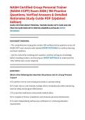 NASM Certified Group Personal Trainer &lpar;NASM-CGPT&rpar; Exam 2026 &vert; 200 Practice Questions&comma; Verified Answers & Detailed Rationales Study Guide PDF &lpar;Updated Edition&rpar;