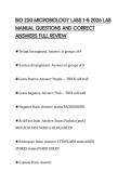 BIO 250 MICROBIOLOGY LABS 1&ndash;8 2026 LAB &NewLine;MANUAL QUESTIONS AND CORRECT &NewLine;ANSWERS FULL REVIEW