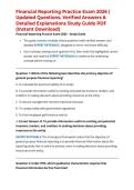 Financial Reporting Practice Exam 2026 &vert; Updated Questions&comma; Verified Answers & Detailed Explanations Study Guide PDF &lpar;Instant Download&rpar;
