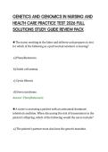 GENETICS AND GENOMICS IN NURSING AND&NewLine;HEALTH CARE PRACTICE TEST 2026 FULL&NewLine;SOLUTIONS STUDY GUIDE REVIEW PACK