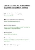 GENETICS EXAM SCRIPT 2026 COMPLETE&NewLine;QUESTIONS AND CORRECT ANSWERS