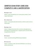 GENETICS EXAM STUDY GUIDE 2026&NewLine;COMPLETE Q AND A MASTER EDITION