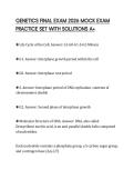 GENETICS FINAL EXAM 2026 MOCK EXAM&NewLine;PRACTICE SET WITH SOLUTIONS A&plus;
