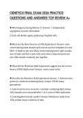 GENETICS FINAL EXAM 2026 PRACTICE&NewLine;QUESTIONS AND ANSWERS TOP REVIEW A&plus;