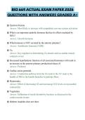 BIO 669 ACTUAL EXAM PAPER 2026&NewLine;QUESTIONS WITH ANSWERS GRADED A&plus;