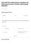 The Institutes CPCU 500 Exam &vert; Questions with&NewLine;100&percnt; Correct Answers &vert; Verified &vert; Latest Update&NewLine;2026&sol;2027