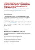 Michigan Building Inspector License Exam 2026 &vert; Practice Questions&comma; Verified Answers & Detailed Rationales Study Guide PDF &lpar;Instant Download&rpar;