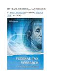 Test bank for Federal Tax Research&NewLine;by Roby Sawyers &lpar;Author&rpar;&comma; Steven Gill &lpar;Author&rpar;  all pages fully covered with test questions and answers guide A&plus;