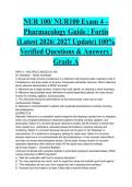 NUR 100&sol; NUR100 Exam 4 &ndash; Pharmacology &vert; Fortis &lpar;Latest 2026&sol; 2027 Updates STUDY BUNDLE PACKAGE WITH COMPLETE SOLUTIONS&rpar; 100&percnt; Verified Questions & Answers &vert; Grade A