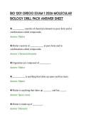 BIO 1201 GREGG EXAM 1 2026 MOLECULAR &NewLine;BIOLOGY DRILL PACK ANSWER SHEET