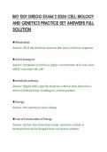 BIO 1201 GREGG EXAM 2 2026 CELL BIOLOGY &NewLine;AND GENETICS PRACTICE SET ANSWERS FULL &NewLine;SOLUTION