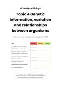 AQA  A LEVEL BIOLOGY TOPIC 4 BIOLOGY WITH OLIVIA