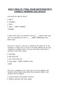Exam Prep&colon; Adult Health 1 &ndash; Final Exam Questions & Answers &vert; Verified Clinical Scenarios &lpar;2026 Update&rpar;