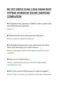 BIO 1201 GREGG EXAM 2 2026 HUMAN BODY &NewLine;SYSTEMS WORKBOOK SOLVED QUESTIONS &NewLine;COMPILATION