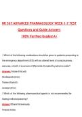 NR 567 Advanced Pharmacology Weeks 1&ndash;7 Test &lpar;Latest 2026&sol;2027 Update&rpar; Complete Questions and Guide Answers&comma; 100&percnt; Verified Graded A&plus;