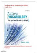 Test Bank &ndash; Active Vocabulary &lpar;6th Edition&rpar;Amy E&period; Olsen &vert; Complete Coverage &vert; Exam-Ready &vert; Rated A&plus;