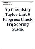 AP Chemistry Taylor Unit 9 Progress Check FRQ Scoring Guide