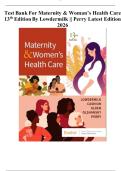 Test Bank For Maternity & Woman&rsquo;s Health Care 13th Edition By Lowdermilk &vert;&vert; Perry Latest Edition 2026