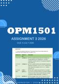 OPM1501 Assignment 3 2026 - Distinction &vert; Due 6 July 2026