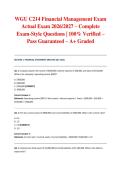 WGU C214 Financial Management Exam Actual Exam 2026&sol;2027 &ndash; Complete Exam-Style Questions &vert; 100&percnt; Verified &ndash; Pass Guaranteed &ndash; A&plus; Graded