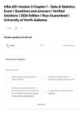 MBA 601&colon; Module 3 Chapter 1 - Data & Statistics&NewLine;Exam &vert; Questions and Answers &vert; Verified&NewLine;Solutions &vert; 2026 Edition &vert; Pass Guaranteed &vert;&NewLine;University of North Alabama