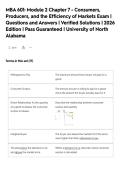 MBA 601&colon; Module 2 Chapter 7 - Consumers&comma;&NewLine;Producers&comma; and the Efficiency of Markets Exam &vert;&NewLine;Questions and Answers &vert; Verified Solutions &vert; 2026&NewLine;Edition &vert; Pass Guaranteed &vert; University of North&NewLine;Alabama