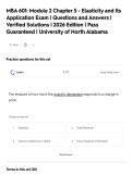 MBA 601&colon; Module 2 Chapter 5 - Elasticity and Its&NewLine;Application Exam &vert; Questions and Answers &vert;&NewLine;Verified Solutions &vert; 2026 Edition &vert; Pass&NewLine;Guaranteed &vert; University of North Alabama&NewLine;