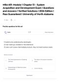 MBA 601&colon; Module 1 Chapter 13 - System&NewLine;Acquisition and Development Exam &vert; Questions&NewLine;and Answers &vert; Verified Solutions &vert; 2026 Edition &vert;&NewLine;Pass Guaranteed &vert; University of North Alabama