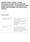 MBA 601&colon; Module 1 Chapter 1 - People&comma;&NewLine;Technology&comma; Processes&comma; and Structure Exam &vert;&NewLine;Questions and Answers &vert; Verified Solutions &vert; 2026&NewLine;Edition &vert; Pass Guaranteed &vert; University of North&NewLine;Alabama