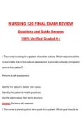 Nursing 120 Final Exam Review &lpar;Latest 2026&sol;2027 Update&rpar; Complete Questions and Guide Answers&comma; 100&percnt; Verified Graded A&plus;