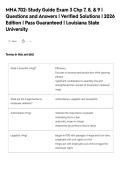 MHA 702&colon; Study Guide Exam 3 Chp 7&comma; 8&comma; & 9 &vert;&NewLine;Questions and Answers &vert; Verified Solutions &vert; 2026&NewLine;Edition &vert; Pass Guaranteed &vert; Louisiana State&NewLine;University