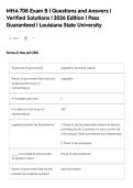 MHA 708 Exam B &vert; Questions and Answers &vert;&NewLine;Verified Solutions &vert; 2026 Edition &vert; Pass&NewLine;Guaranteed &vert; Louisiana State University