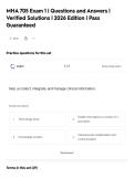 MHA 705 Exam 1 &vert; Questions and Answers &vert;&NewLine;Verified Solutions &vert; 2026 Edition &vert; Pass&NewLine;Guaranteed