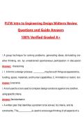 PLTW Intro to Engineering Design Midterm Review 2026 &vert; Complete Questions and Guide Answers&comma; 100&percnt; Verified Graded A&plus;