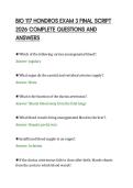 BIO 117 HONDROS EXAM 3 FINAL SCRIPT &NewLine;2026 COMPLETE QUESTIONS AND &NewLine;ANSWERS 